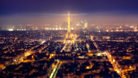 Обои ночь, огни, город, париж, франция, эйфелева башня, night, lights, the city, paris, france, eiffel tower разрешение 3840x2160 Загрузить