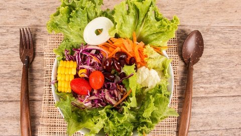 Обои зелень, кукуруза, овощи, капуста, салат, фасоль, greens, corn, vegetables, cabbage, salad, beans разрешение 2880x1920 Загрузить