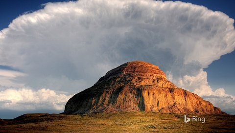 Обои облака, природа, пейзаж, гора, канада, bing, саскачеван, big muddy valley, castle butte, clouds, nature, landscape, mountain, canada разрешение 1920x1200 Загрузить