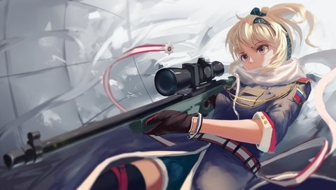 Обои арт, девушка, оружие, аниме, снайпер, снайперская винтовка, art, girl, weapons, anime, sniper, sniper rifle разрешение 4800x2480 Загрузить