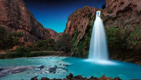 Обои скалы, каньон, сша, аризона, водопад хавасу, rocks, canyon, usa, az, havasu falls разрешение 2048x1365 Загрузить