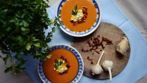 Обои тыква, чеснок, петрушка, суп, тыквенный суп, pumpkin, garlic, parsley, soup, pumpkin soup разрешение 4512x3000 Загрузить