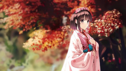 Обои цветы, кимоно, saenai heroine no sodatekata, katou megumi, megumi, flowers, kimono разрешение 2000x1285 Загрузить