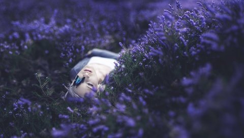 Обои цветы, девушка, настроение, бабочка, лицо, лежа, kindra nikole, flowers, girl, mood, butterfly, face, lying, delana nikole разрешение 2048x1208 Загрузить