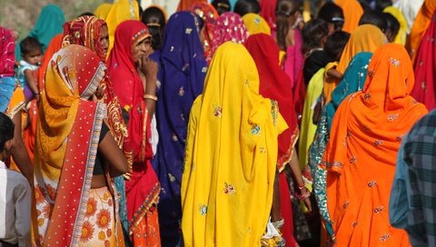 Обои люди, женщины, индия, сари, традиционная одежда, people, women, india, saree, traditional clothing разрешение 3888x2592 Загрузить