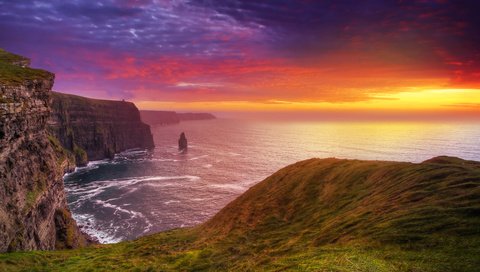 Обои скалы, закат, пейзаж, море, rocks, sunset, landscape, sea разрешение 3840x2400 Загрузить