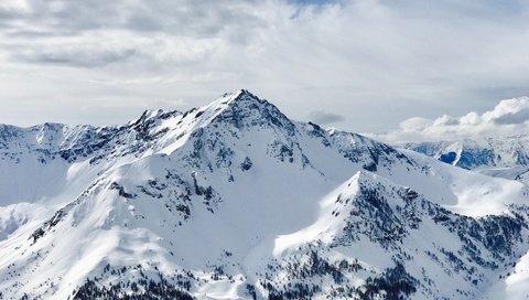 Обои небо, облака, горы, снег, the sky, clouds, mountains, snow разрешение 4032x3024 Загрузить