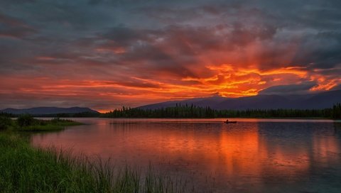 Обои небо, облака, озеро, природа, закат, пейзаж, британская колумбия, philip kuntz, the sky, clouds, lake, nature, sunset, landscape, british columbia разрешение 1920x1281 Загрузить