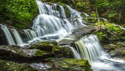 Обои вода, камни, лес, водопад, поток, water, stones, forest, waterfall, stream разрешение 3600x2400 Загрузить