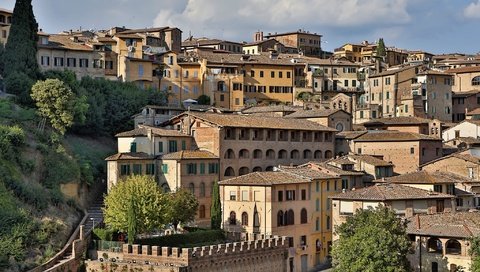 Обои панорама, дома, италия, здания, тоскана, сиена, panorama, home, italy, building, tuscany, siena разрешение 2048x1365 Загрузить