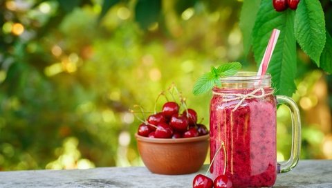 Обои напиток, черешня, ягоды, вишня, коктейль, смузи, drink, cherry, berries, cocktail, smoothies разрешение 8000x5513 Загрузить