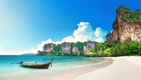 Обои море, пляж, лодка, таиланд, тропики, 11, sea, beach, boat, thailand, tropics разрешение 5000x3214 Загрузить