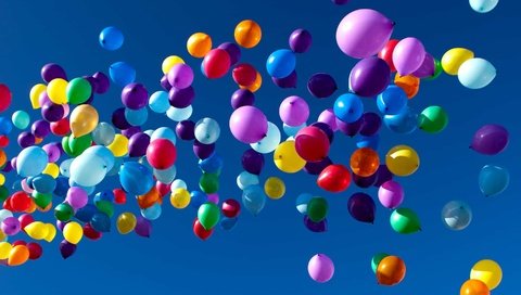 Обои небо, шары, разноцветные, воздушные шарики, the sky, balls, colorful, balloons разрешение 2880x1800 Загрузить