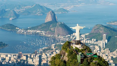 Обои панорама, город, бразилия, рио-де-жанейро, panorama, the city, brazil, rio de janeiro разрешение 3840x2400 Загрузить