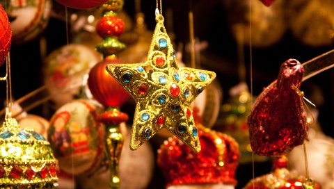 Обои новый год, звезда, рождество, елочные игрушки, new year, star, christmas, christmas decorations разрешение 1920x1200 Загрузить