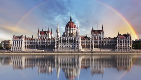 Обои радуга, дворец, венгрия, будапешт, tomassereda, rainbow, palace, hungary, budapest разрешение 1920x1200 Загрузить