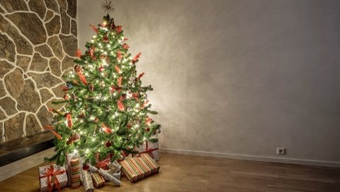 Обои новый год, елка, подарки, рождество, гирлянда, new year, tree, gifts, christmas, garland разрешение 2880x1800 Загрузить