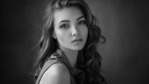 Обои девушка, взгляд, чёрно-белое, волосы, лицо, алина, dennis drozhzhin, girl, look, black and white, hair, face, alina разрешение 2000x1432 Загрузить