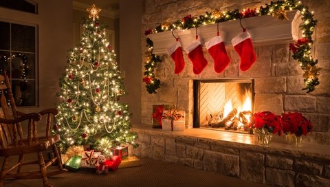 Обои новый год, елка, подарки, праздники, камин, рождество, гирлянда, new year, tree, gifts, holidays, fireplace, christmas, garland разрешение 5582x3725 Загрузить