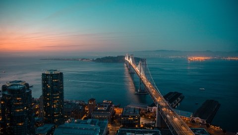 Обои свет, ночь, мост, город, сша, сан - франциско, light, night, bridge, the city, usa, san francisco разрешение 5571x3714 Загрузить