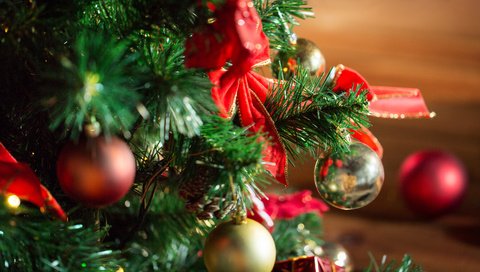 Обои новый год, рождество, новогодние украшения, новогодняя елка, new year, christmas, christmas decorations, christmas tree разрешение 3759x2131 Загрузить