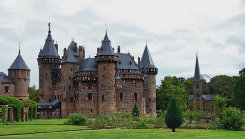 Обои небо, замок, нидерланды, газон, старинный, замок де-хаар, the sky, castle, netherlands, lawn, vintage, the castle de haar разрешение 3465x2000 Загрузить