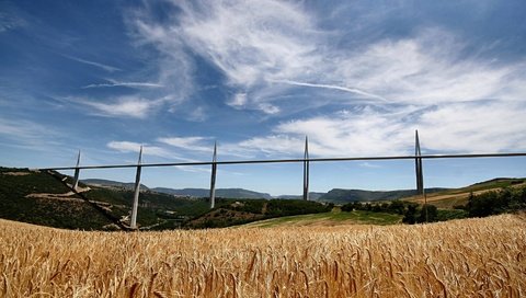 Обои поле, мост, пшеница, франция, рожь, field, bridge, wheat, france, rye разрешение 1920x1080 Загрузить