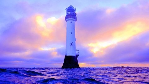 Обои природа, море, маяк, шотландия, bell rock lighthouse angus, nature, sea, lighthouse, scotland разрешение 1920x1080 Загрузить