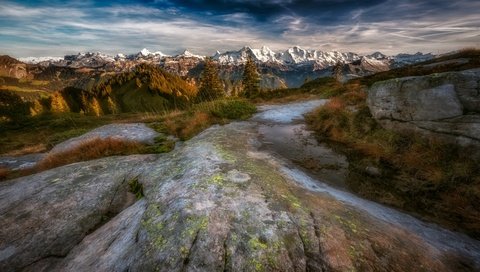 Обои небо, горы, осень, the sky, mountains, autumn разрешение 3840x2160 Загрузить