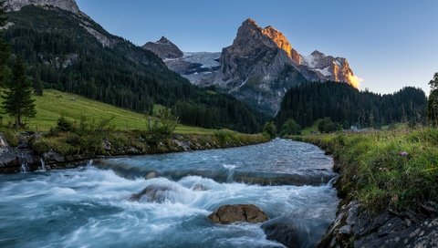 Обои река, долина райхенбахталь, rosenlaui valley, горы, долина розенлауи, лес, швейцария, bernese oberland, гора маттерхорн, bernese alps, бернские альпы, matterhorn mountain, река райхенбах, reichenbach river, reichenbachtal valley, river, mountains, forest, switzerland разрешение 6144x3605 Загрузить