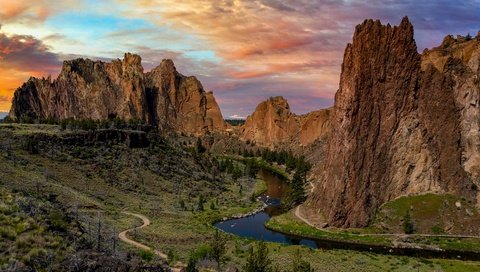 Обои река, горы, природа, river, mountains, nature разрешение 2400x1350 Загрузить