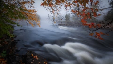 Обои река, туман, осень, канада, онтарио, river, fog, autumn, canada, ontario разрешение 2048x1365 Загрузить