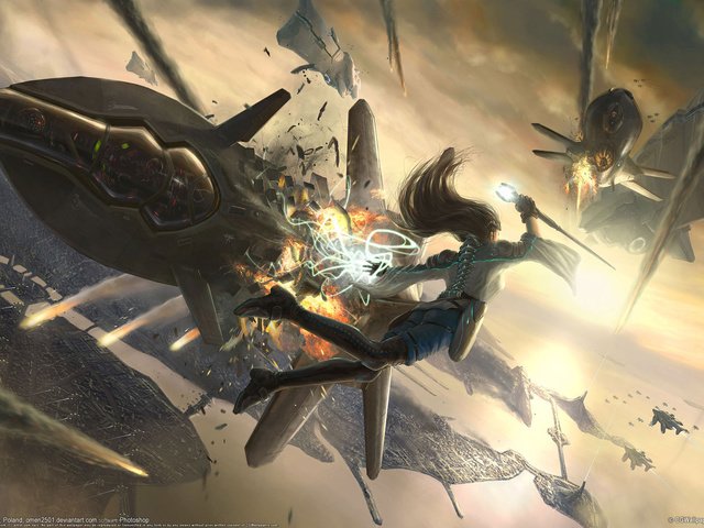 Обои девушка, самолеты, взрыв, girl, aircraft, the explosion разрешение 1920x1200 Загрузить