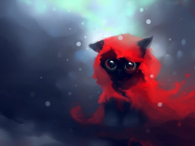 Обои глаза, снег, взгляд, котенок, красное, apofiss, eyes, snow, look, kitty, red разрешение 1920x1080 Загрузить