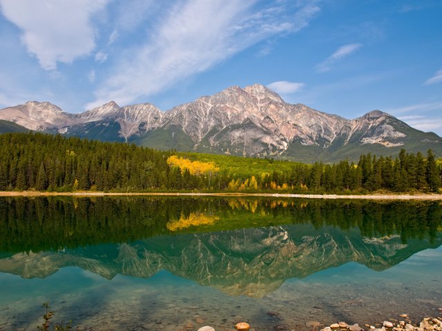 Обои озеро, горы, отражение, lake, mountains, reflection разрешение 2560x1600 Загрузить