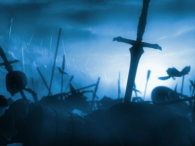 Обои меч, война, битва, труп, sword, war, battle, the corpse разрешение 1920x1200 Загрузить