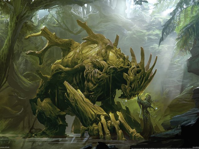 Обои деревья, монстр, guild wars 2, любовь, trees, monster, love разрешение 2560x1600 Загрузить