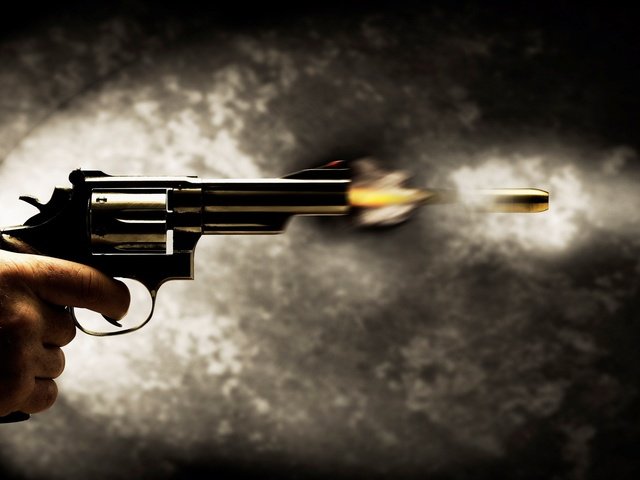 Обои пистолет, выстрел, пуля, gun, shot, bullet разрешение 1920x1440 Загрузить
