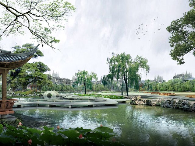 Обои парк, пруд, беседка, лотосы, park, pond, gazebo, lotus разрешение 1920x1200 Загрузить