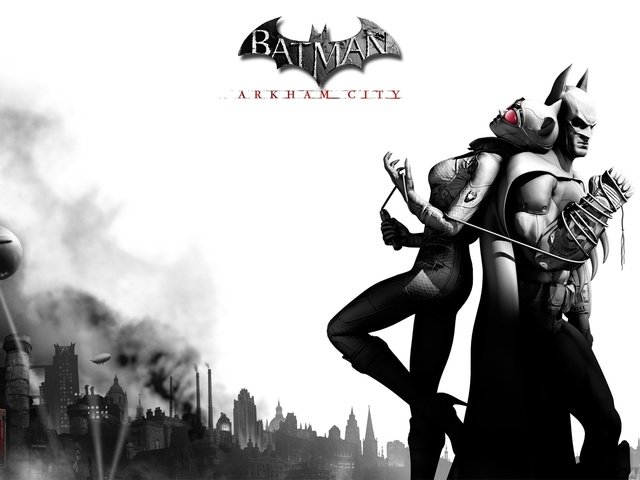 Обои бетмен, чернобелый, arkham city, batman, black and white разрешение 1920x1200 Загрузить