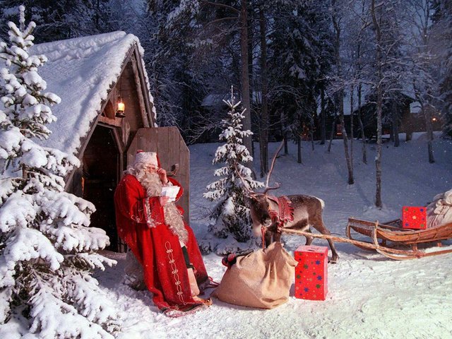 Обои новый год, олень, зима, рождество, санта клаус, new year, deer, winter, christmas, santa claus разрешение 1920x1200 Загрузить