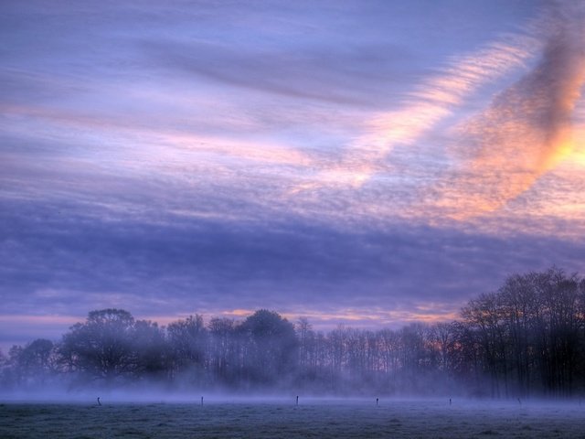 Обои облака, утро, туман, clouds, morning, fog разрешение 1920x1200 Загрузить