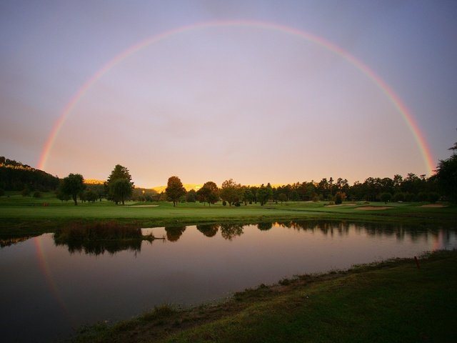 Обои озеро, радуга, луг, lake, rainbow, meadow разрешение 1920x1200 Загрузить