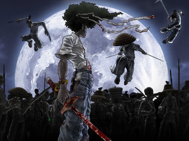 Обои меч, кровь, афросамурай, sword, blood, afro samurai разрешение 1920x1200 Загрузить