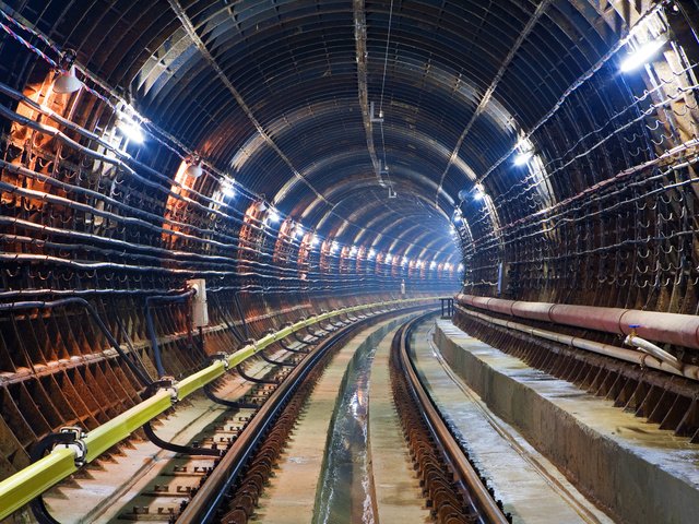 Обои рельсы, метро, тоннель, rails, metro, the tunnel разрешение 2560x1600 Загрузить