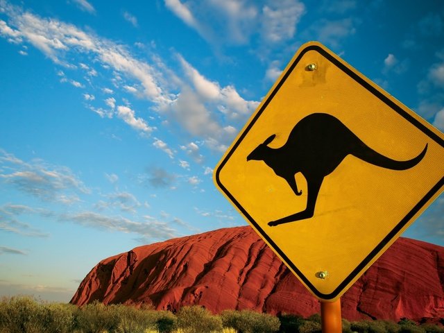 Обои австралия, знак, кенгуру, australia, sign, kangaroo разрешение 2560x1600 Загрузить