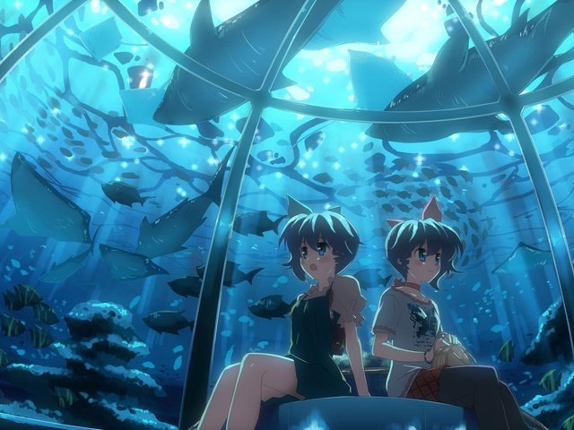 Обои рыбы, аниме, аквариум, океанариум, fish, anime, aquarium разрешение 1920x1200 Загрузить