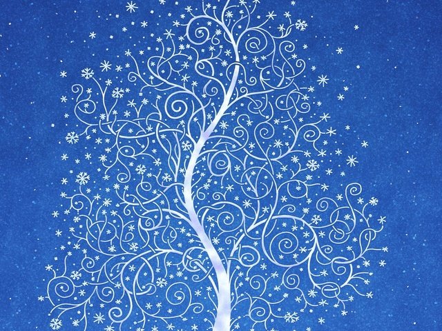 Обои снег, дерево, синий, узор, snow, tree, blue, pattern разрешение 3840x1200 Загрузить