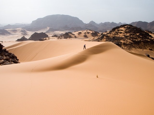 Обои песок, пустыня, человек, дюны, sand, desert, people, dunes разрешение 2000x1333 Загрузить