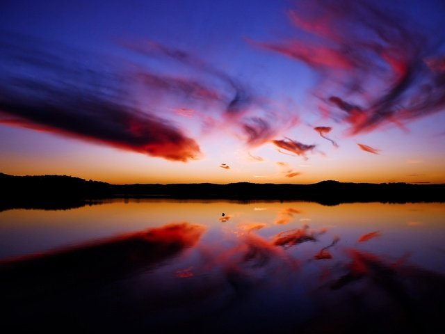 Обои облака, вода, закат, отражение, clouds, water, sunset, reflection разрешение 1920x1200 Загрузить